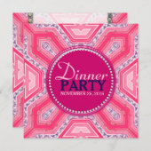 Geometric Tech Pink Lilac Abendessen Party Einladu Einladung (Vorne/Hinten)