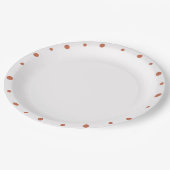 Geometric Terra Cotta Dots White Pappteller (Schrägansicht)
