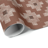 Geometric Terracotta Red Christmas Wrapping Paper Geschenkpapier (Rolleneckpunkt)