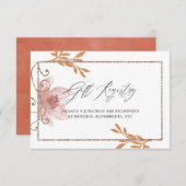 Geometric Terracotta Wedding Gift Registry Begleitkarte (Vorne/Hinten)