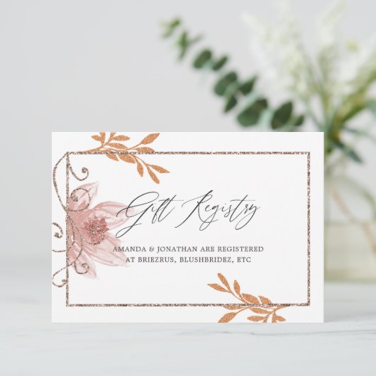 Geometric Terracotta Wedding Gift Registry Begleitkarte (Stehend Vorderseite)