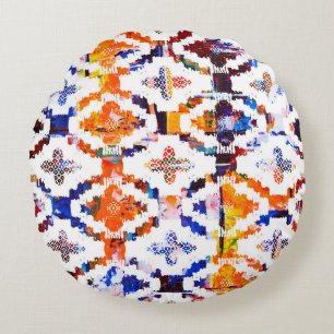 Geometric texture pattern with watercolor effectab rundes kissen