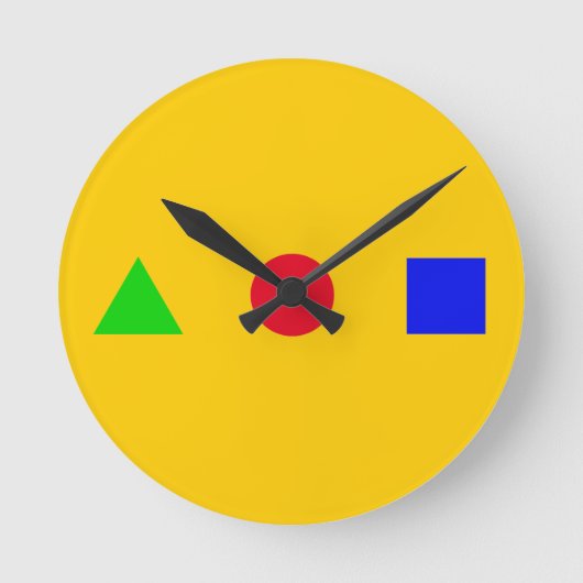 geometric - triangle, circle and square runde wanduhr (Vorderseite)