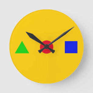 geometric - triangle, circle and square runde wanduhr