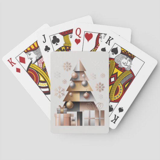 Geometric Triangles Christmas Tree Playing Cards Spielkarten (Rückseite)