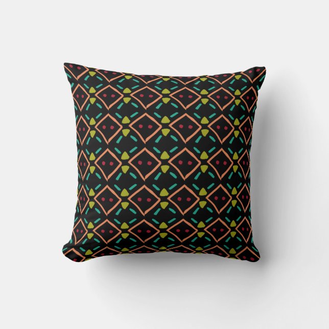 Geometric Tribal Multicolor Print  Kissen (Vorderseite)