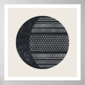 Geometric Tribal Pattern Eclipse Moon Art Print Poster (Vorne)
