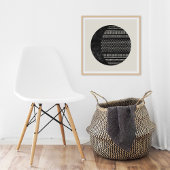 Geometric Tribal Pattern Eclipse Moon Art Print Poster