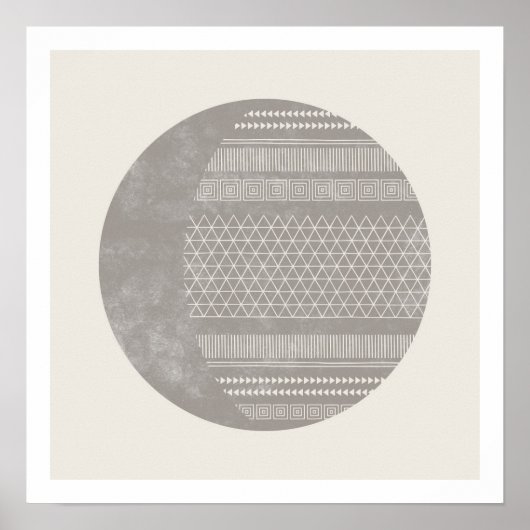 Geometric Tribal Pattern Eclipse Moon Art Print Poster (Vorne)