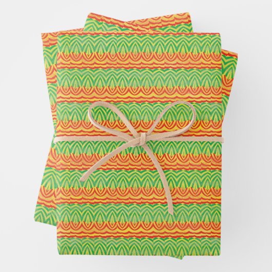 Geometric Tribal Retro Mid-Century Pattern Geschenkpapier Set (Beispiel)