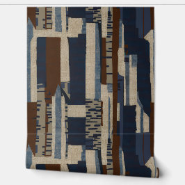 Geometric Tribal (Terracotta + Blue) Luxury Tapete