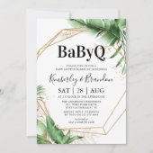 Geometric Tropical Botanical GRILLEN Baby Shower Einladung (Vorderseite)