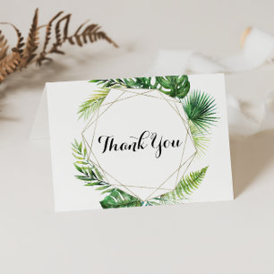 Geometric Tropical Folded Wedding Thank You Card Dankeskarte