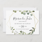 Geometric Tropical Horizontal Reserva la Fecha Save The Date (Vorderseite)
