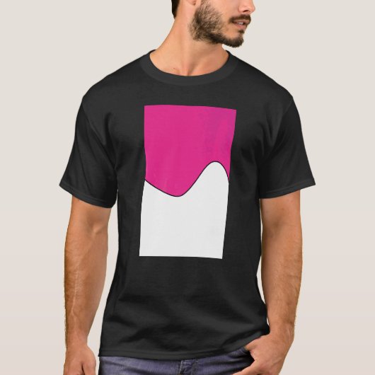 Geometric Two Tone Wave Muster Deep Ceric und Wh T-Shirt (Vorderseite)