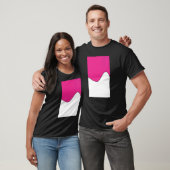 Geometric Two Tone Wave Muster Deep Ceric und Wh T-Shirt (Unisex)