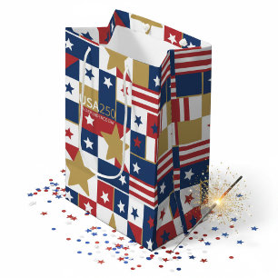 Geometric USA250 4. Juli ID1315 Mittlere Geschenktüte