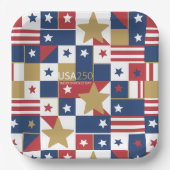 Geometric USA250 4. Juli ID1315 Pappteller (Vorderseite)