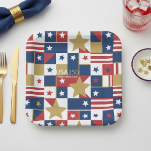 Geometric USA250 4. Juli ID1315 Pappteller