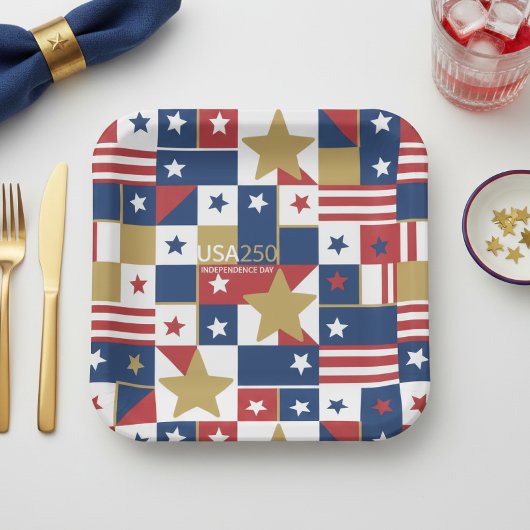 Geometric USA250 4. Juli ID1315 Pappteller