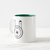 Geometric Usagi Rabbit Zodiac Zweifarbige Tasse (Vorderseite Links)