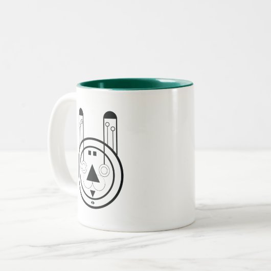 Geometric Usagi Rabbit Zodiac Zweifarbige Tasse (Vorderseite Links)