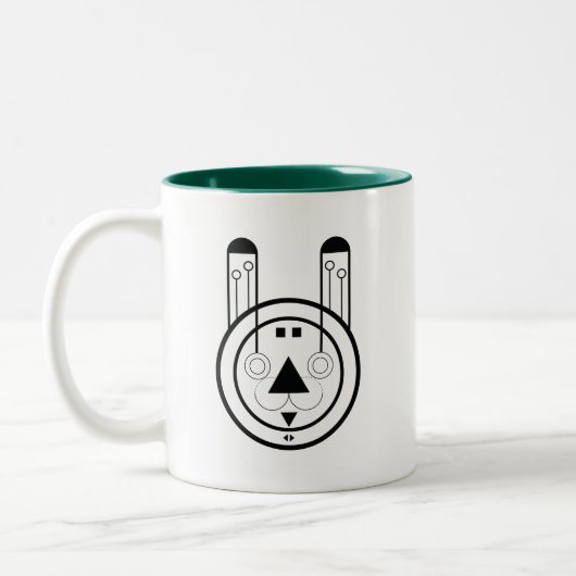 Geometric Usagi Rabbit Zodiac Zweifarbige Tasse (Links)