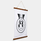 Geometric Ushi - Ox Zodiac Wandteppich Mit Holzrahmen (Gewinkelt)