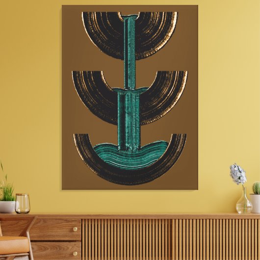 Geometric Vertical Abstract Composition Leinwanddruck (Insitu (Wohnzimmer))