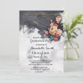 GEOMETRIC WATERCOLOR Graduierungspartei der Marine Einladung (Stehend Vorderseite)