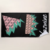 Geometric Watermelon Slice Summer Glitzer Strandtuch (Vorderseite)
