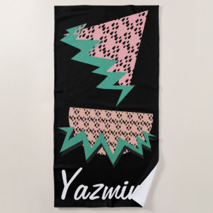 Geometric Watermelon Slice Summer Glitzer Strandtuch