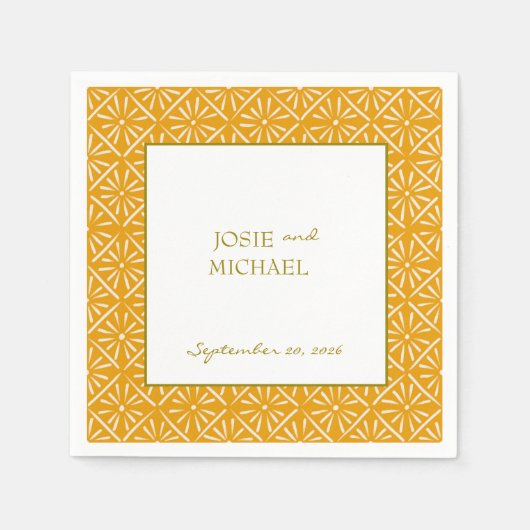 Geometric Wedding Paper Napkin Serviette (Vorderseite)