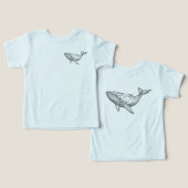 Geometric Whale Kids' T-Shirt (Design Vorderseite & Rückseite)