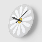 Geometric white and yellow daisy flower petals runde wanduhr (Winkel)
