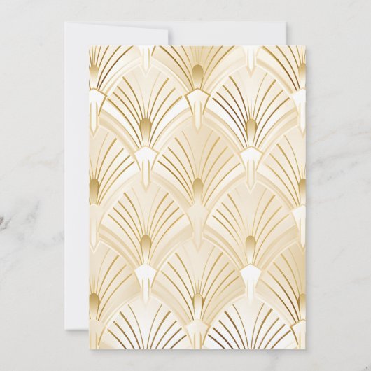 Geometric White Gatsby Wedding Einladung (Rückseite)