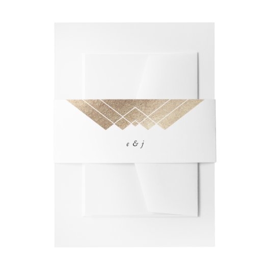 Geometric White Gatsby Wedding Einladungsbanderole (Vorderseite Beispiel)