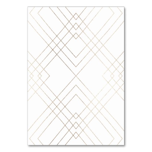 Geometric White Gatsby Wedding Tischnummern (Rückseite)