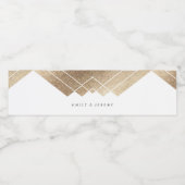 Geometric White Gatsby Wedding Wasserflaschenetikett (Einzelnes Label)