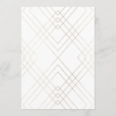 Geometric White Gold Gatsby Tall Wedding Menu Menükarte (Rückseite)