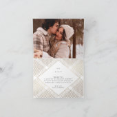 Geometric White Gold Gatsby Wedding Dankeschön Kar Dankeskarte (Innenseite)