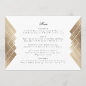 Geometric White Gold Gatsby Wedding Menu Menükarte (Vorderseite)