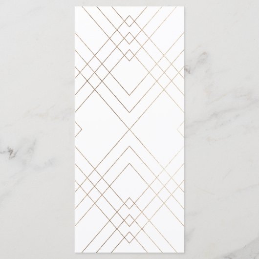 Geometric White Gold Gatsby Wedding Program Programm (Rückseite)