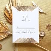 Geometric White Gold Gatsby Wedding RSVP