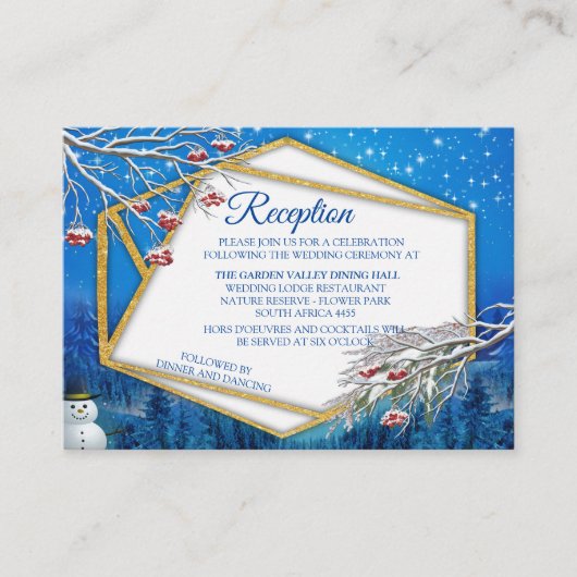 Geometric - Winter-Gold Fantasy Theme Begleitkarte (Vorderseite)