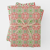 Geometric Winter Holiday Gift Wrapping Sheets Geschenkpapier Set (Beispiel)