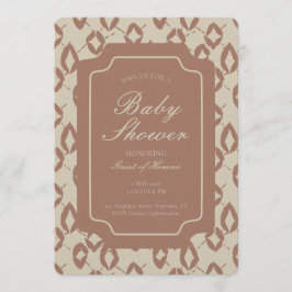 Geometric Wobbly Argyle Gender Neutral Brown Beige Einladung