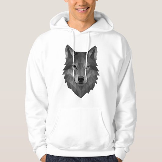 Geometric Wolf Head | Polygonkunst im Alpha-Stil Hoodie (Vorderseite)