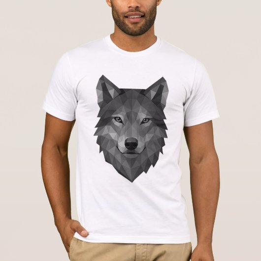 Geometric Wolf Head | Polygonkunst im Alpha-Stil T-Shirt (Vorderseite)