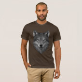 Geometric Wolf Head | Polygonkunst im Alpha-Stil T-Shirt (Vorne ganz)